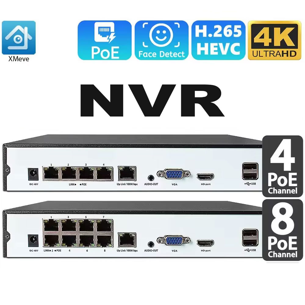 Webcam 4K - 4CH 8CH 48v POE 4K NVR