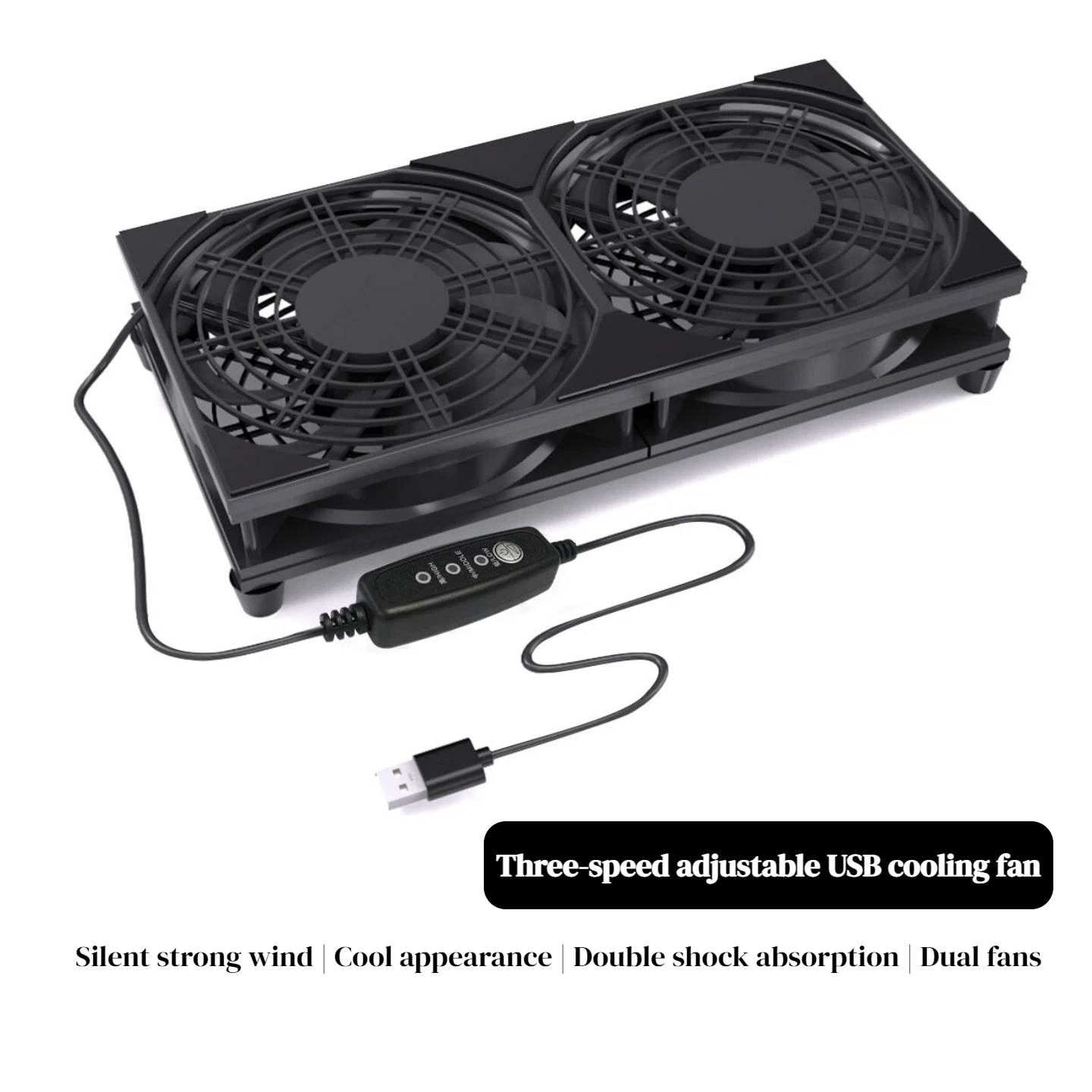 No Rgb Gaming Pc - Podwójny wentylator chłodzący USB z 3-stopniową