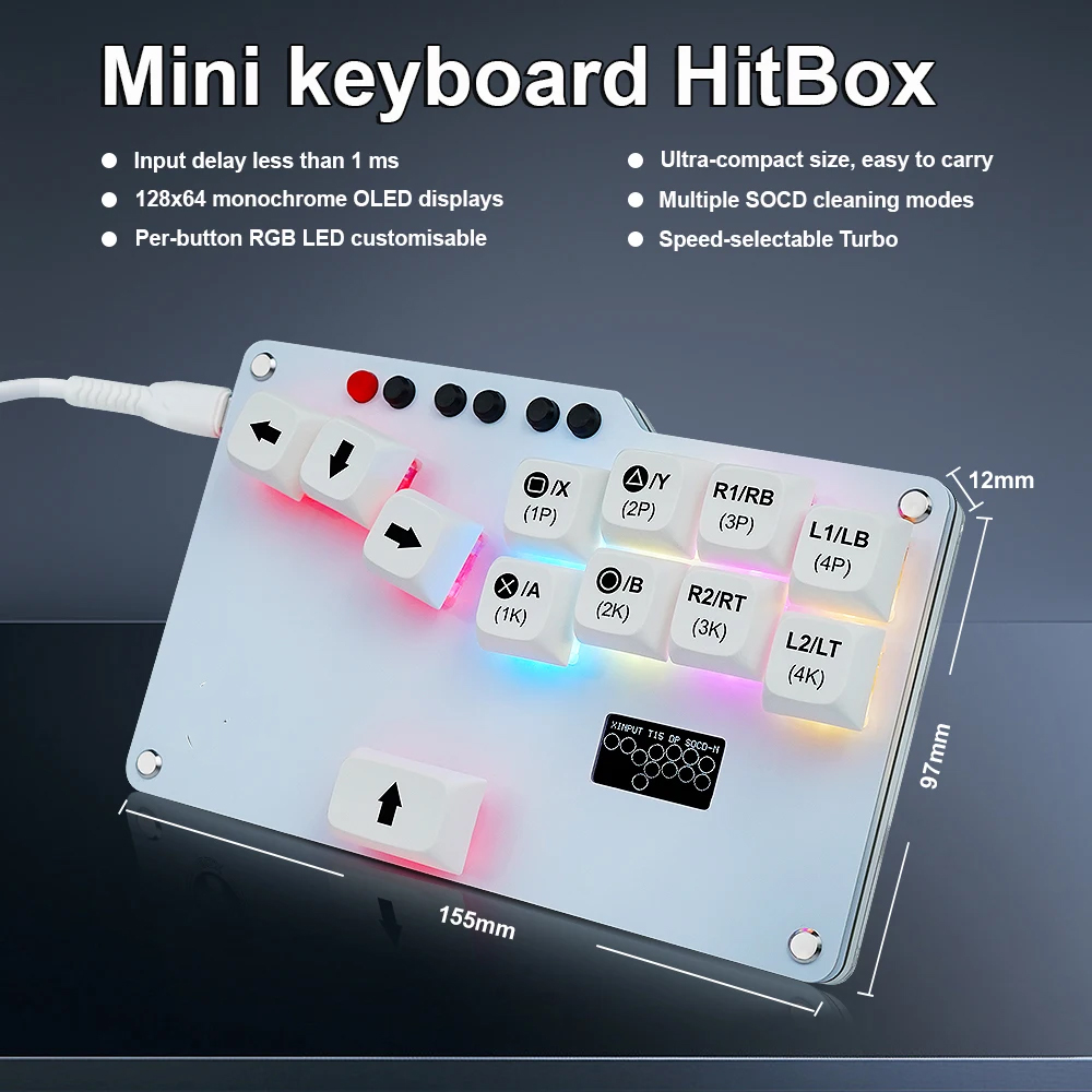 No Rgb Gaming Pc - Kieszonkowa klawiatura Hitbox Mini GP2040 CE