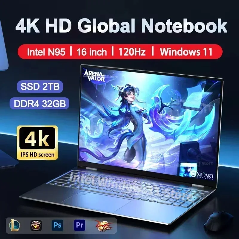 Pc Gaming Notebook - NOWY Laptop Intel N95 4K HD
