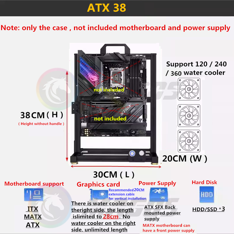 MOD ATX Open PC Case Frame dla – Pc Gaming Center recenzja i cena