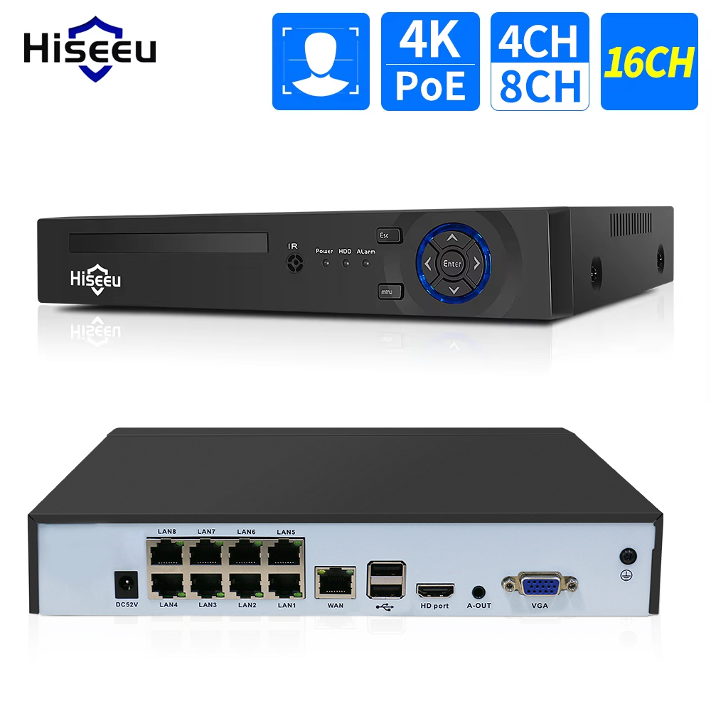 Hiseeu 4CH 10CH 16CH 4K 8MP 5M – Webcam 4K recenzja i cena